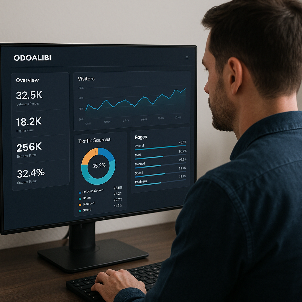 Person using OdoAlibi dashboard