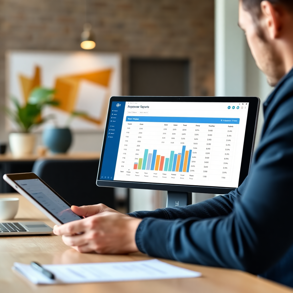 Person viewing analytics dashboard