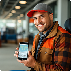Sales Rep using mobile app
